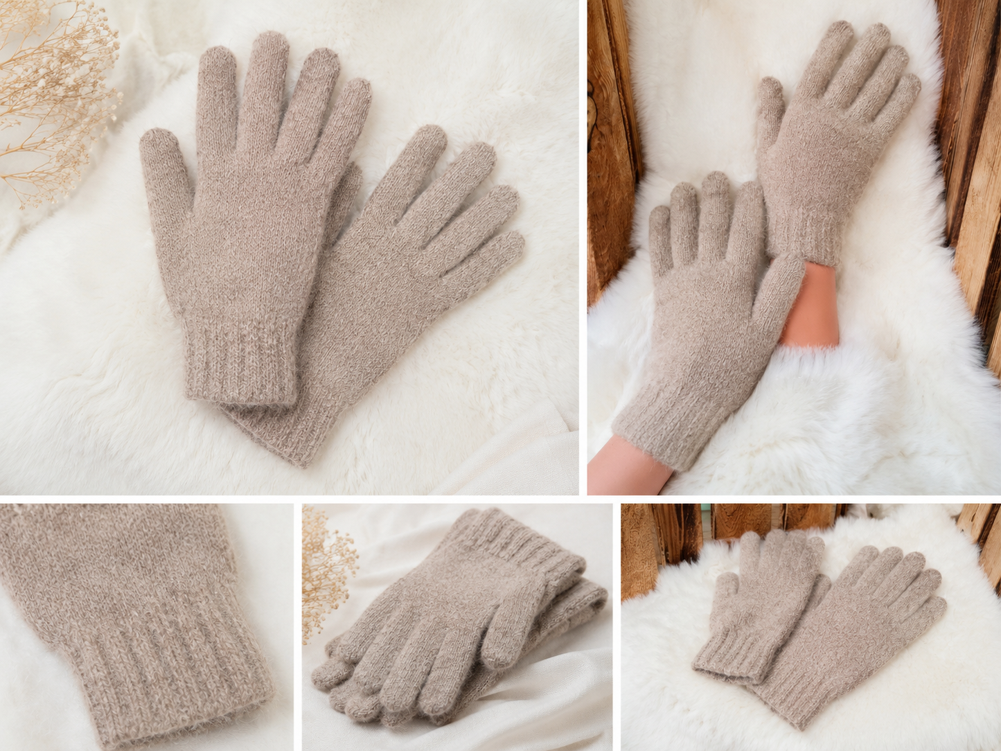Handschuhe ungefüttert 100% Alpakawolle Gr.S