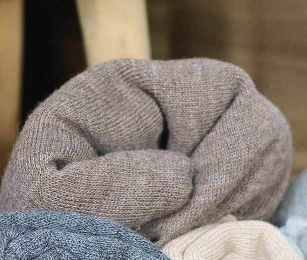 Winterstrick Alpaka braun